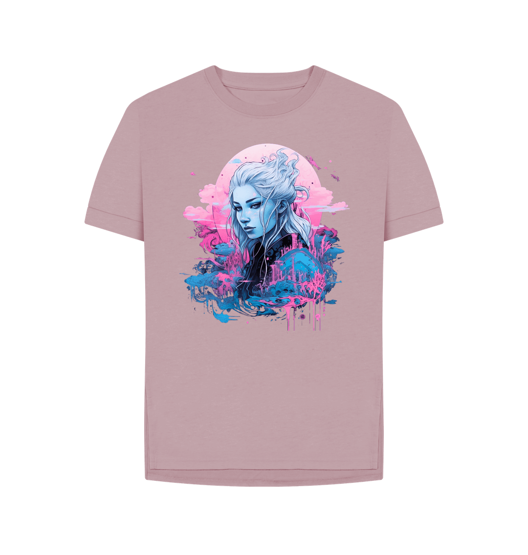 Mauve Yuki-onna Japanese design premium quality T shirt