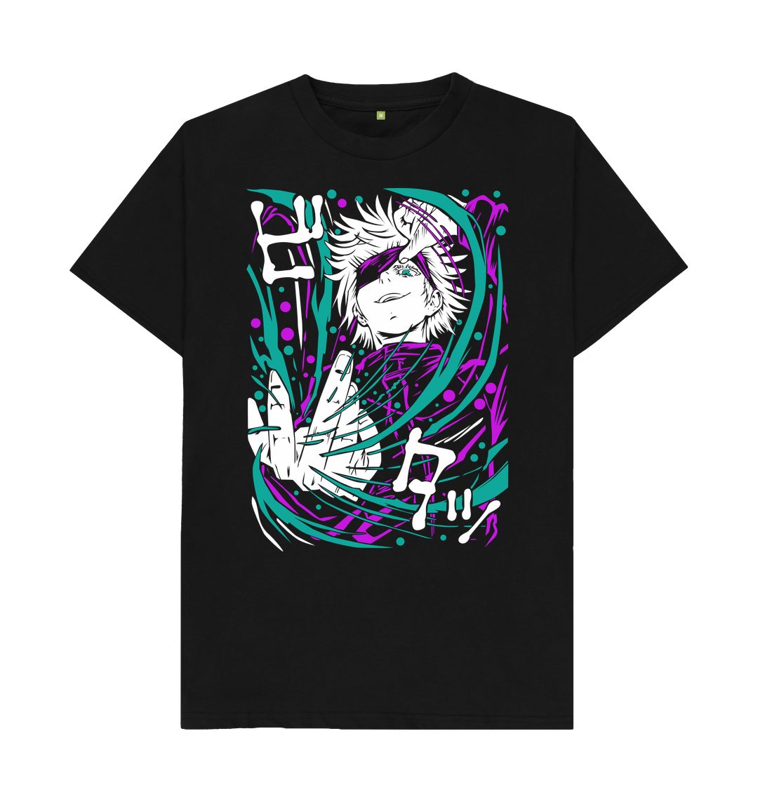 Black Anime black t shirt, jujutsu black tee, gojo satoru, Japanese street wear, unisex sizes