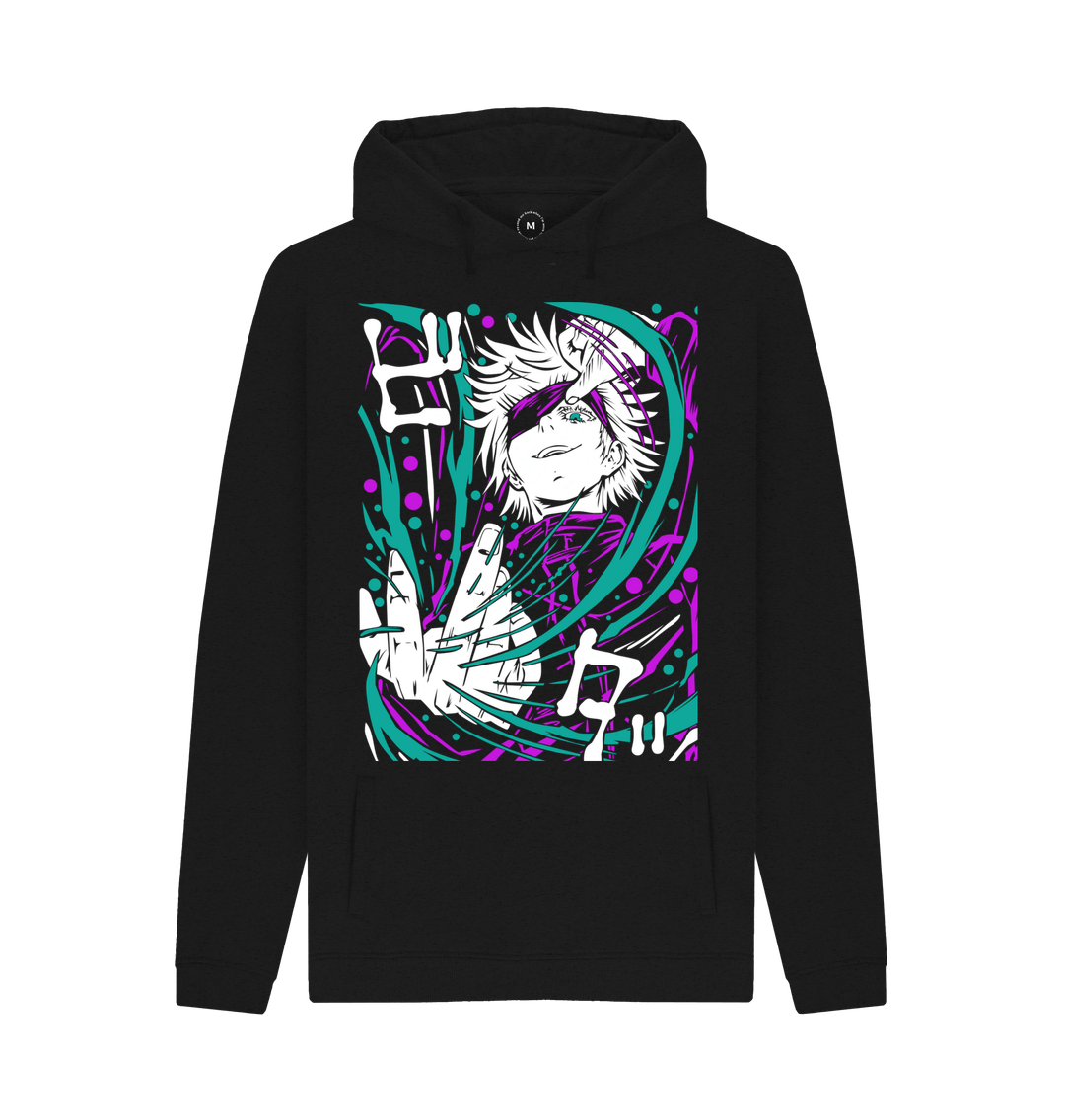 Black Anime black Hoodie jujutsu black tee, gojo satoru, Japanese street wear